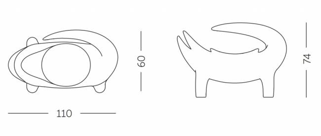 Стул пластиковый Kroko Standard 1100х600х740 мм