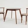 Стол Arki К 90 орех со стульями Франк ПМ орех/бежевая рогожка