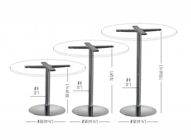 Подстолье металлическое R2 Ø500х740 мм