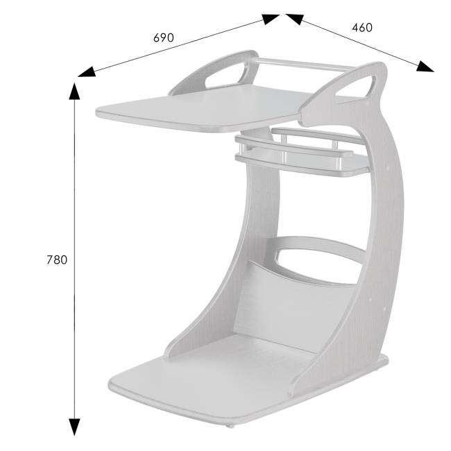 Стол подкатной Фаворит молочный дуб Л