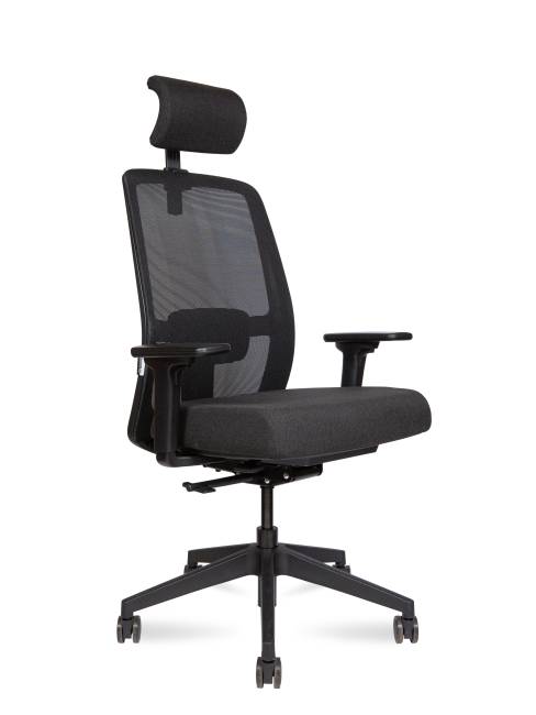 Кресло офисное / Алтай / Altai  / черный пластик / черная сетка / черная ткань