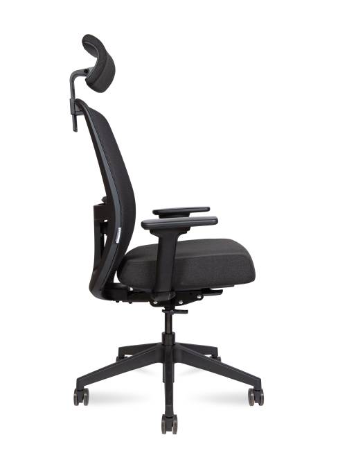 Кресло офисное / Алтай / Altai  / черный пластик / черная сетка / черная ткань