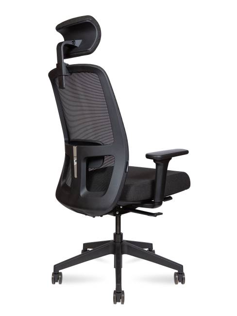 Кресло офисное / Алтай / Altai  / черный пластик / черная сетка / черная ткань