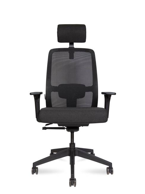 Кресло офисное / Алтай / Altai  / черный пластик / черная сетка / черная ткань