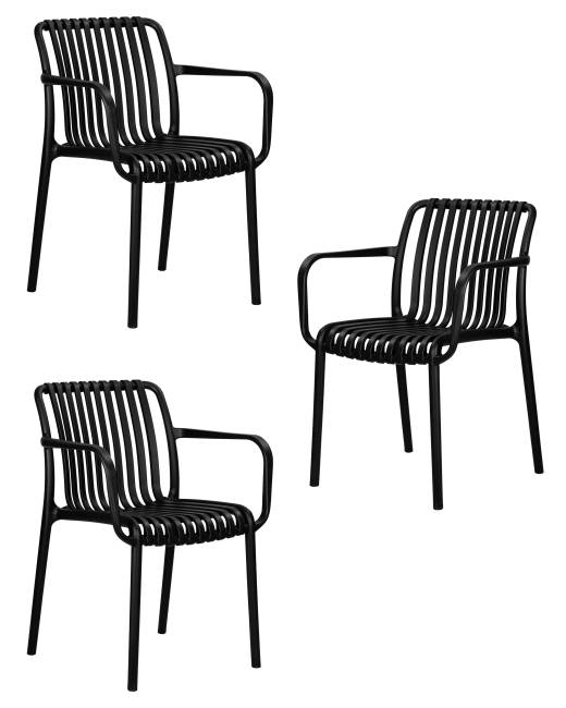 Набор 3 шт Стул обеденный DOBRIN WALTER ARM, черный (B-03)