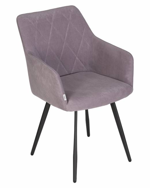 Стул обеденный DOBRIN ROBY, ЭМАЛЬ ЧЕРНЫЙ МУАР велюр Catania Lavender