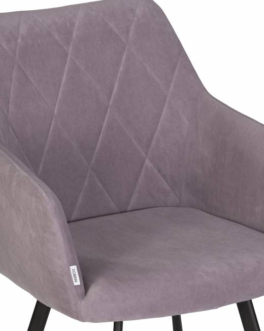 Стул обеденный DOBRIN ROBY, ЭМАЛЬ ЧЕРНЫЙ МУАР велюр Catania Lavender