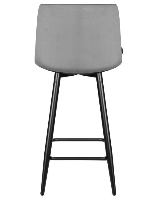 Набор 2 шт Стул полубарный DOBRIN OLIVIA, черные матовые ножки, темно-серый велюр (108-91)