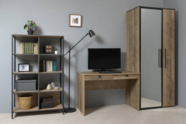 Шкаф с зеркалом Трувор 13.204.01 цвет дуб гранж песочный/интра