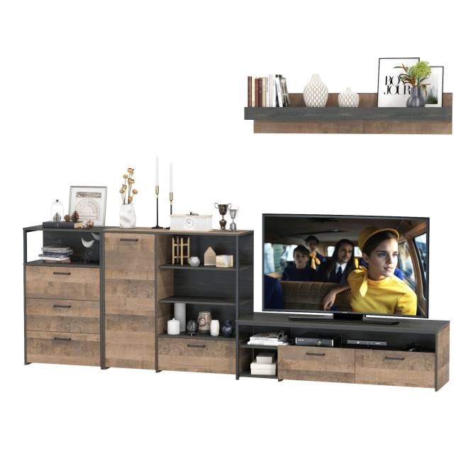 Набор мебели для гостиной Трувор № 12 цвет дуб гранж песочный/интра