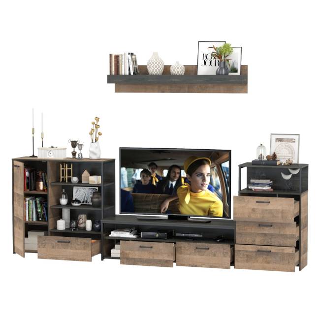 Набор мебели для гостиной Трувор № 12 цвет дуб гранж песочный/интра