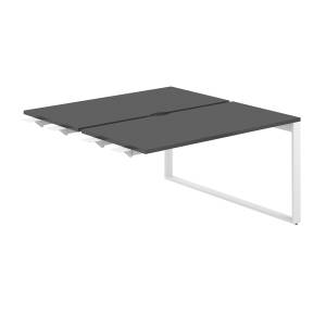 AG.156.AN.V.72.WH  / Рабочая станция комбо 1600х1438х750  / профиль О-образный: 70х20 белый; столешница с вырезом: антрацит