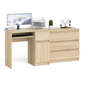 Стол компьютерный МС-1 правый с комодом на три ящика 800 Мори цвет дуб сонома