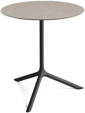 Стол ламинированный обеденный Tripe Maxi черный, тортора шпатель Ø800х740 мм