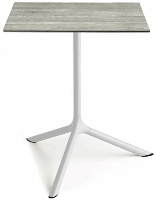 Стол ламинированный обеденный Tripe Maxi белый, состаренный серый дуб 700х700х740 мм