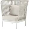 Кресло лаунж плетеное с подушками Yolk белый, конопляный 920х780х1010 мм Кресло лаунж плетеное с подушками Yolk белый, конопляный 920х780х1010 мм