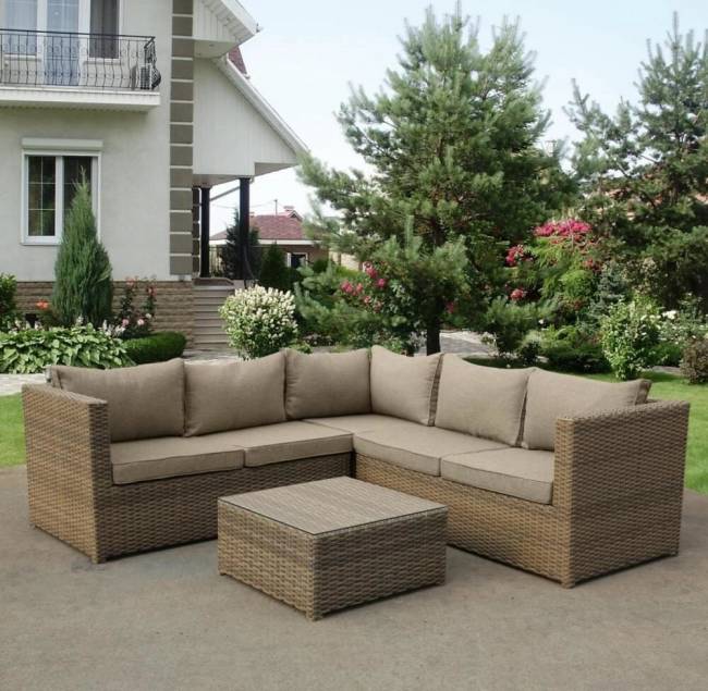 Комплект мебели из искусственного ротанга YR825B Beige/Grey