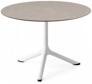 Столик ламинированный кофейный Tripe белый, тортора шпатель Ø700х510 мм