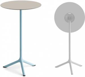 Стол ламинированный барный складной Tripe Folding голубой, тортора Ø600х1100 мм