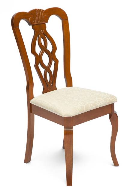 Стул Афродита/ Aphrodite/1 шт. в упаковке дерево гевея, 46х54х99см, Espresso (дуб в красноту), ткань кремовая с рисунком (3321) Espresso (дуб в красноту) дерево гевея