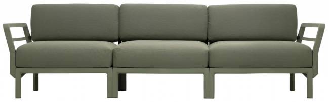 Диван пластиковый с подушками Maximo 3 кактус, тимьян 2685х940х790 мм