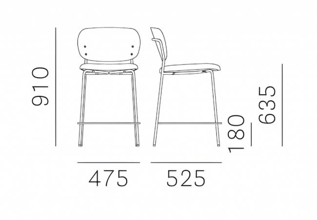 Стул полубарный с обивкой Jazz античная латунь, беленый ясень, бело-голубой 475х525х910 мм