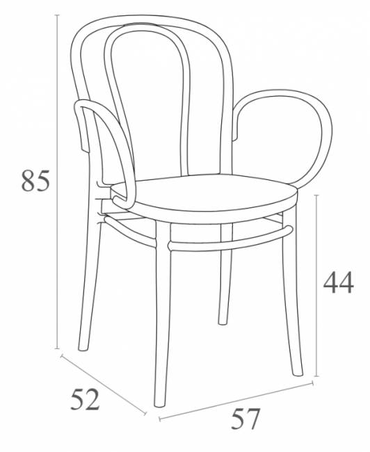Кресло пластиковое Victor XL белый 570х520х850 мм