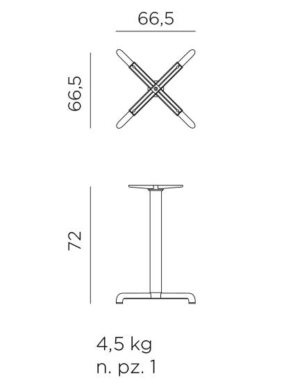 Подстолье металлическое Calice Alu Special тортора 480х480х710 мм