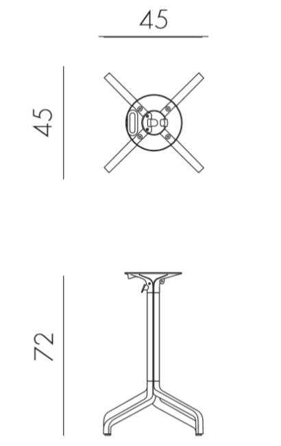 Подстолье металлическое складное Frasca Mini Folding Special тортора 450х450х720 мм
