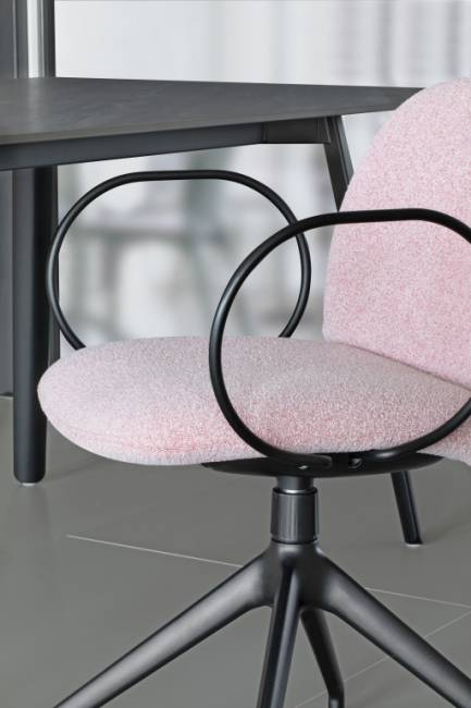 Кресло офисное с обивкой Mentha Pop черный, розовый 540х550х820 мм
