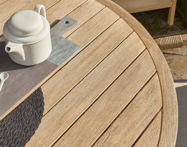 Стол деревянный обеденный Rimini Ø150 натуральный д1500х750 мм