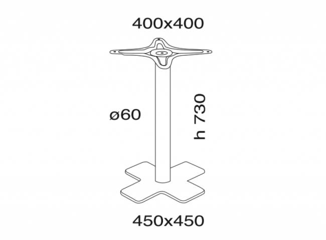 Подстолье металлическое Oxo I 450х450х730 мм