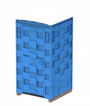 Мобильная туалетная кабина «Полимер Эконом»(синяя)