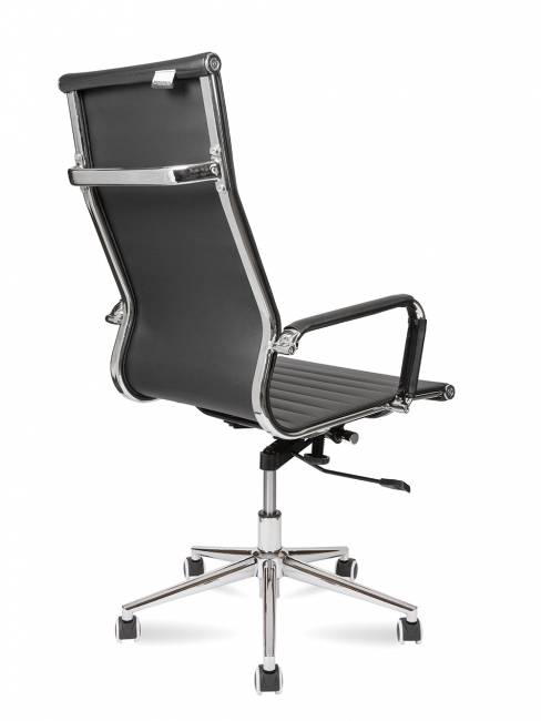 Комплектующие кресел / Техно ковш / хром / черная экокожа