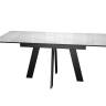 Стол DikLine SKM110 Керамика Carrara Gloss (мрамор глянец белый)/подстолье черное/опоры черные Стол DikLine SKM110 Керамика Carrara Gloss (мрамор глянец белый)/подстолье черное/опоры черные