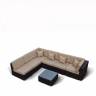 Плетеный модульный диван из искусственного ротанга YR822B Brown-Beige