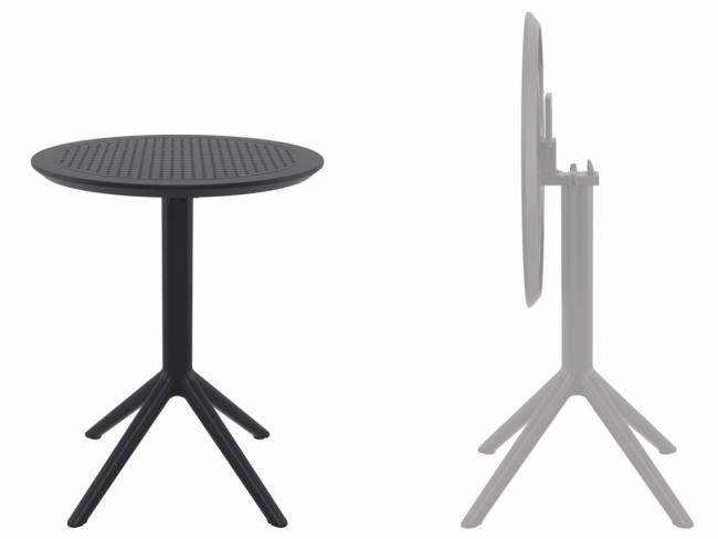 Стол пластиковый складной Sky Folding Table Ø60 черный Ø600х740 мм