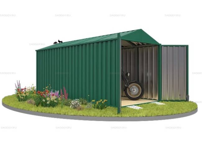 Хозблок SKOGGY секционный с двускатной крышей 5 х 2 м, зелёный мох Хозблок SKOGGY секционный с двускатной крышей 5 х 2 м, зелёный мох