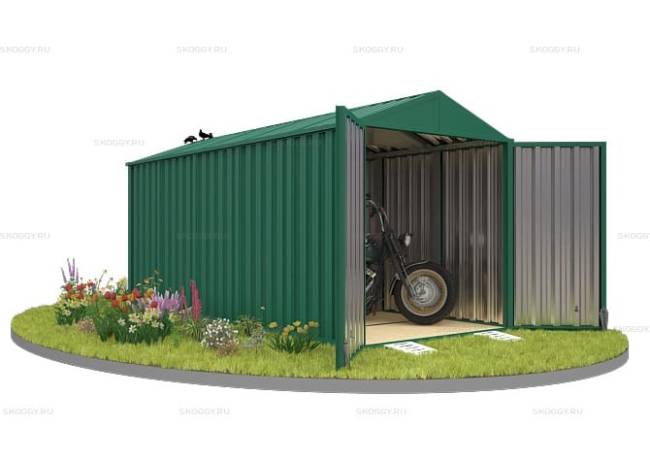 Хозблок SKOGGY секционный с двускатной крышей 5 х 2 м, зелёный мох Хозблок SKOGGY секционный с двускатной крышей 5 х 2 м, зелёный мох