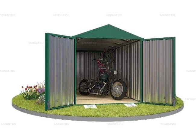 Хозблок SKOGGY секционный с двускатной крышей 5 х 2 м, зелёный мох Хозблок SKOGGY секционный с двускатной крышей 5 х 2 м, зелёный мох