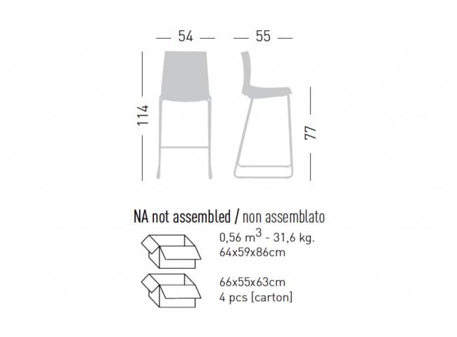 Стул барный с обивкой Kanvas ST 76 Front 500х550х1140 мм Стул барный с обивкой Kanvas ST 76 Front 500х550х1140 мм