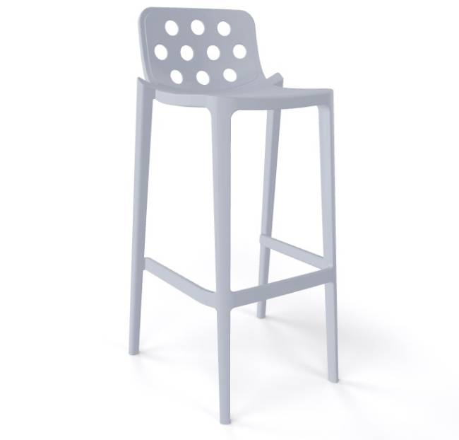 Стул пластиковый барный Isidoro 76 жемчужно-серый 480х460х970 мм