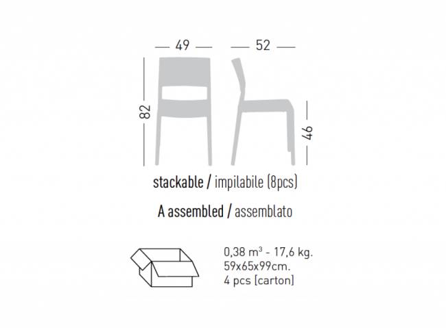 Стул пластиковый Lilibet 490х520х820 мм Стул пластиковый Lilibet 490х520х820 мм