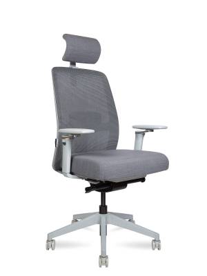 Кресло офисное / Алтай / Altai  / серый пластик / серая сетка / серая ткань