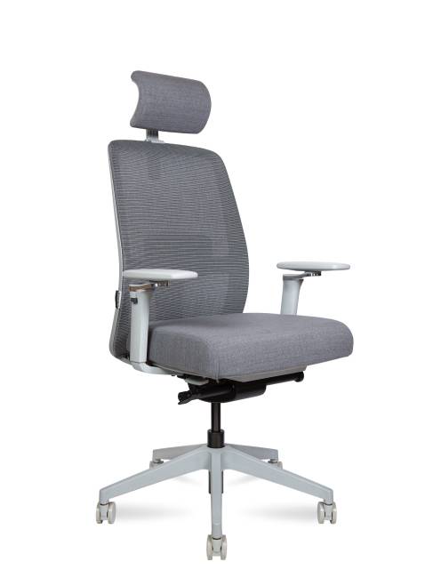Кресло офисное / Алтай / Altai  / серый пластик / серая сетка / серая ткань