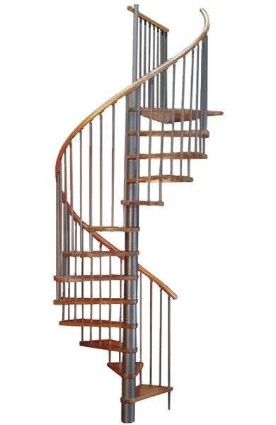 Винтовая лестница Spiral Decor d120 Серебро, бук лакированный