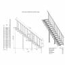 Модульная лестница Стандарт - Классик (прямой марш) 2700-2850, 180, Серый