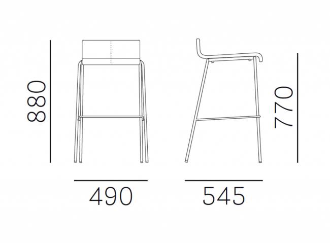 Стул барный с обивкой Kuadra 490х545х880 мм Стул барный с обивкой Kuadra 490х545х880 мм
