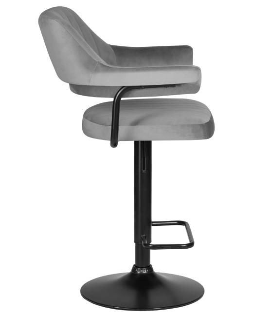 Набор 2 шт Стул барный DOBRIN CHARLY BLACK, серый велюр (MJ9-75)
