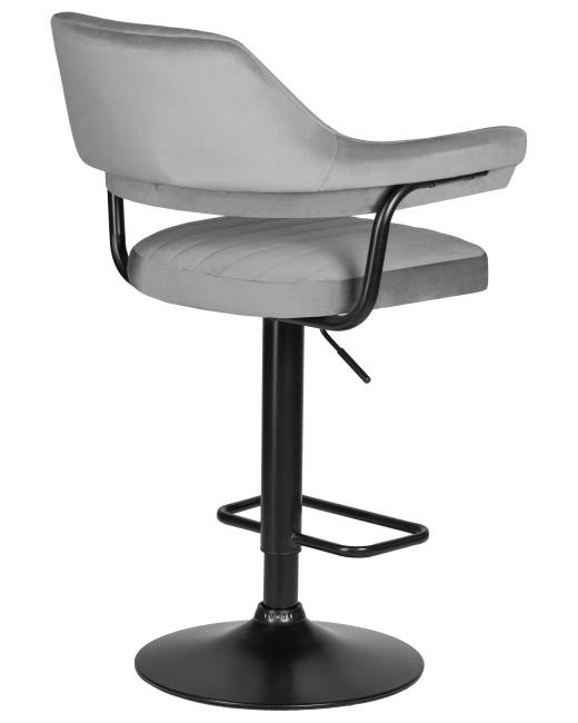 Набор 2 шт Стул барный DOBRIN CHARLY BLACK, серый велюр (MJ9-75)